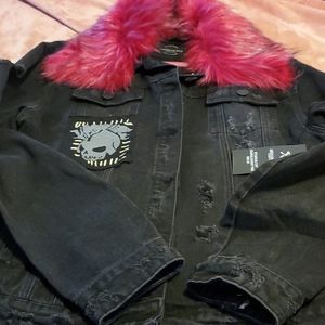 Super fun black denim jacket